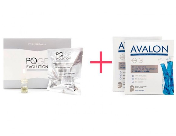 Комплект: пілінг PQAge Evolution Plus (3 ml) і 2 Avalon Hydrogel Mask